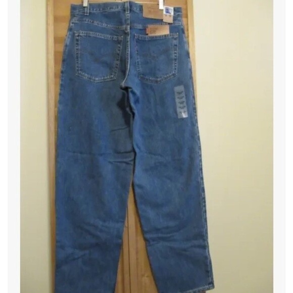 NWT Mens Levis 570 Red Tab Baggy Leg Blue Jeans Size 34x34 34/34 Levi's vintage - Picture 3 of 11